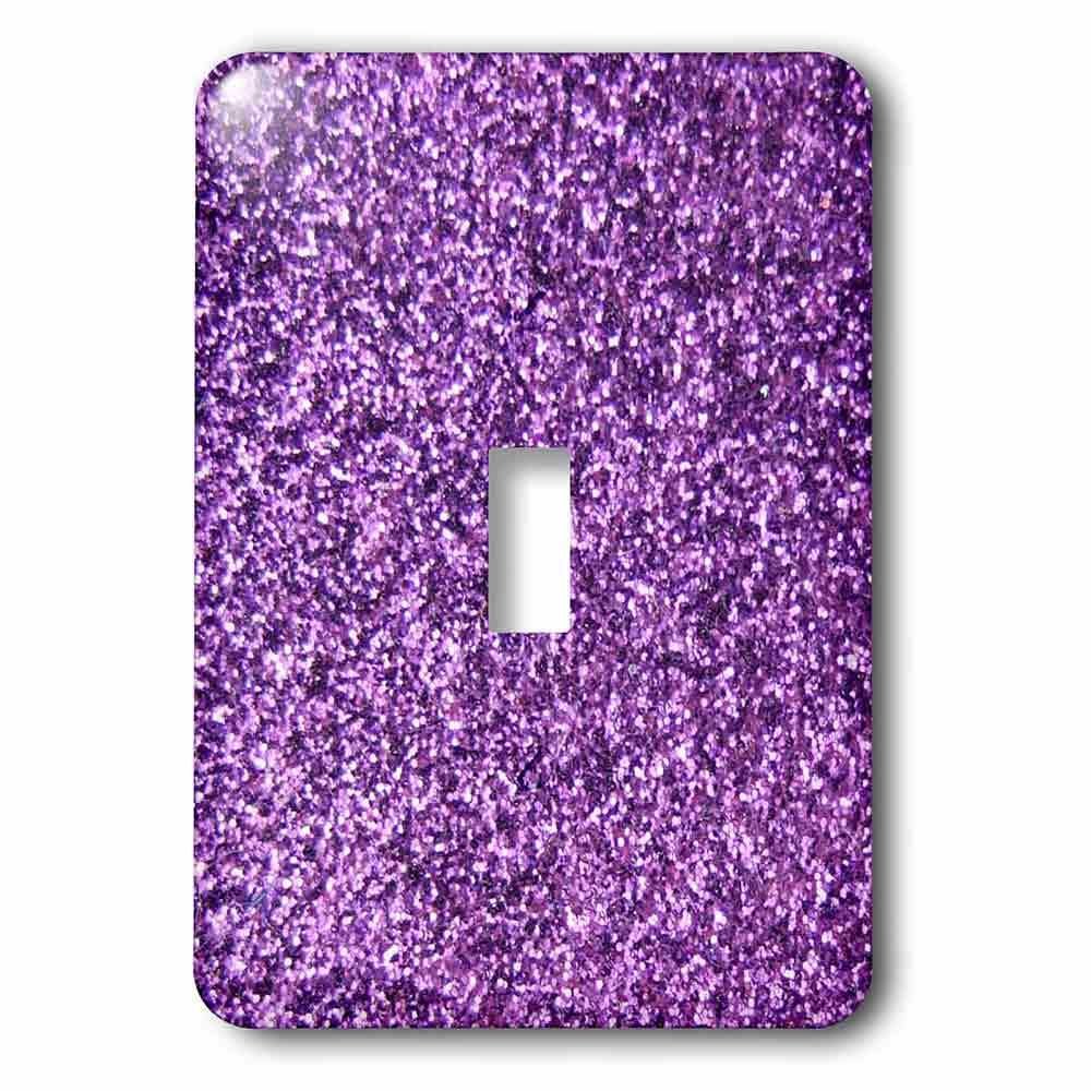 Jazzy Wallplates Single Toggle Switchplate With Purple Faux Glitter