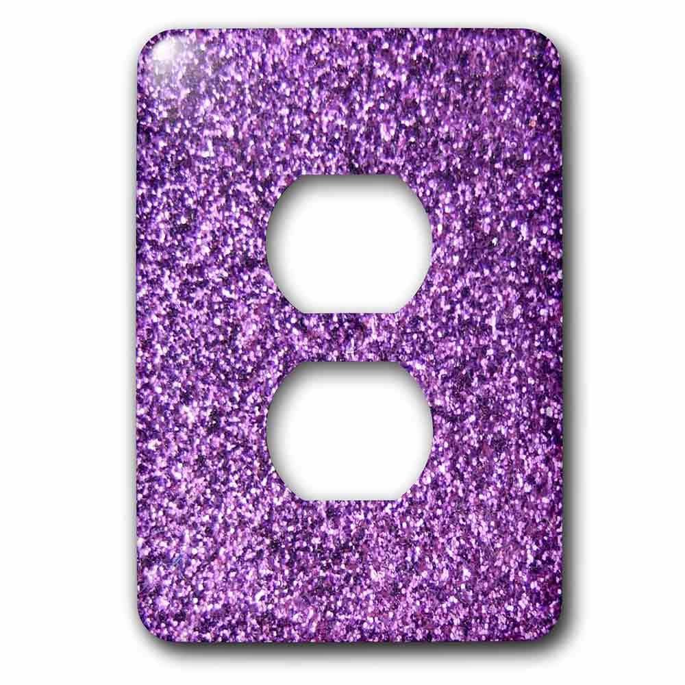 Jazzy Wallplates Single Duplex Switchplate With Purple Faux Glitter