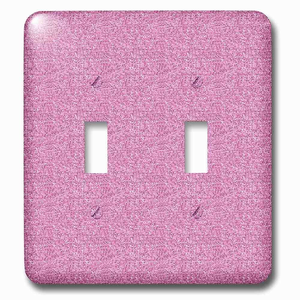 Jazzy Wallplates Double Toggle Wallplate With Girly Pink Glitter Glitzy Glam Sparkly Art