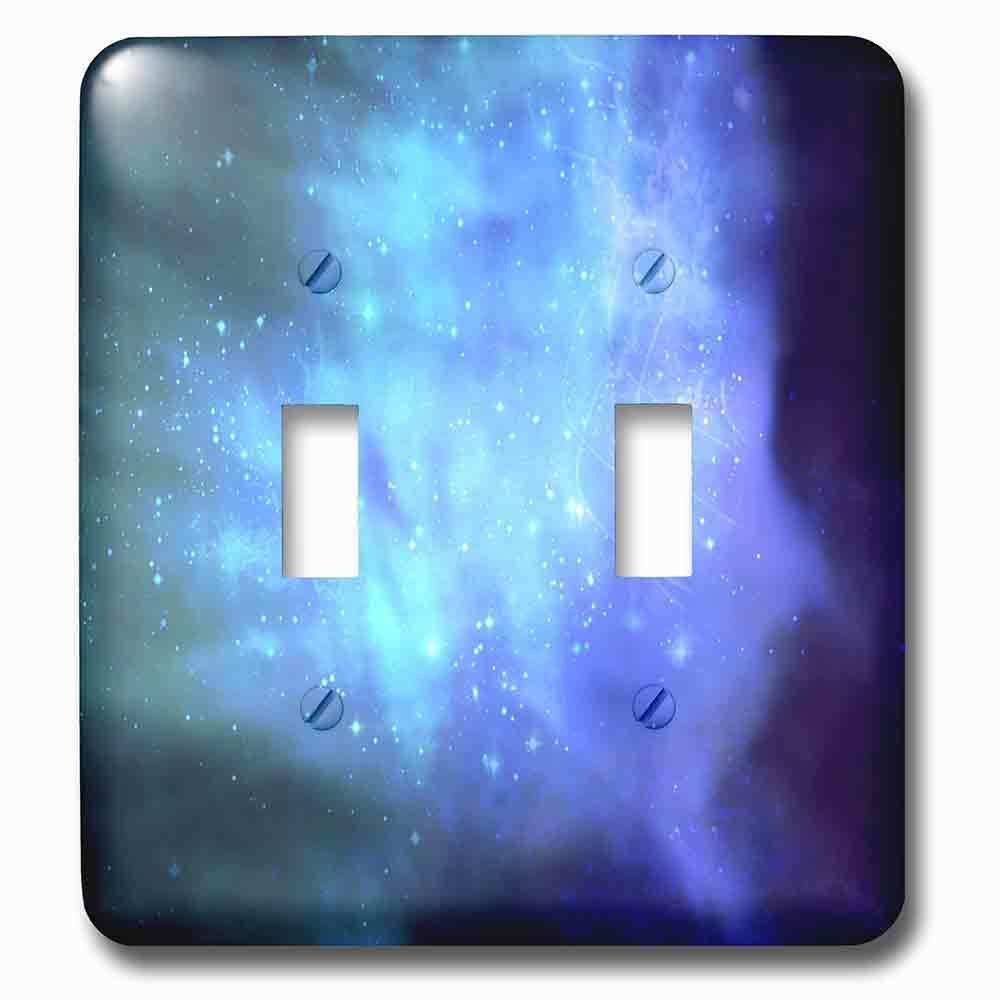 Jazzy Wallplates Double Toggle Wallplate With Blue Space With Stars Outer Space Texture Magical Galaxies Nebulas Science Fiction Sci-Fi