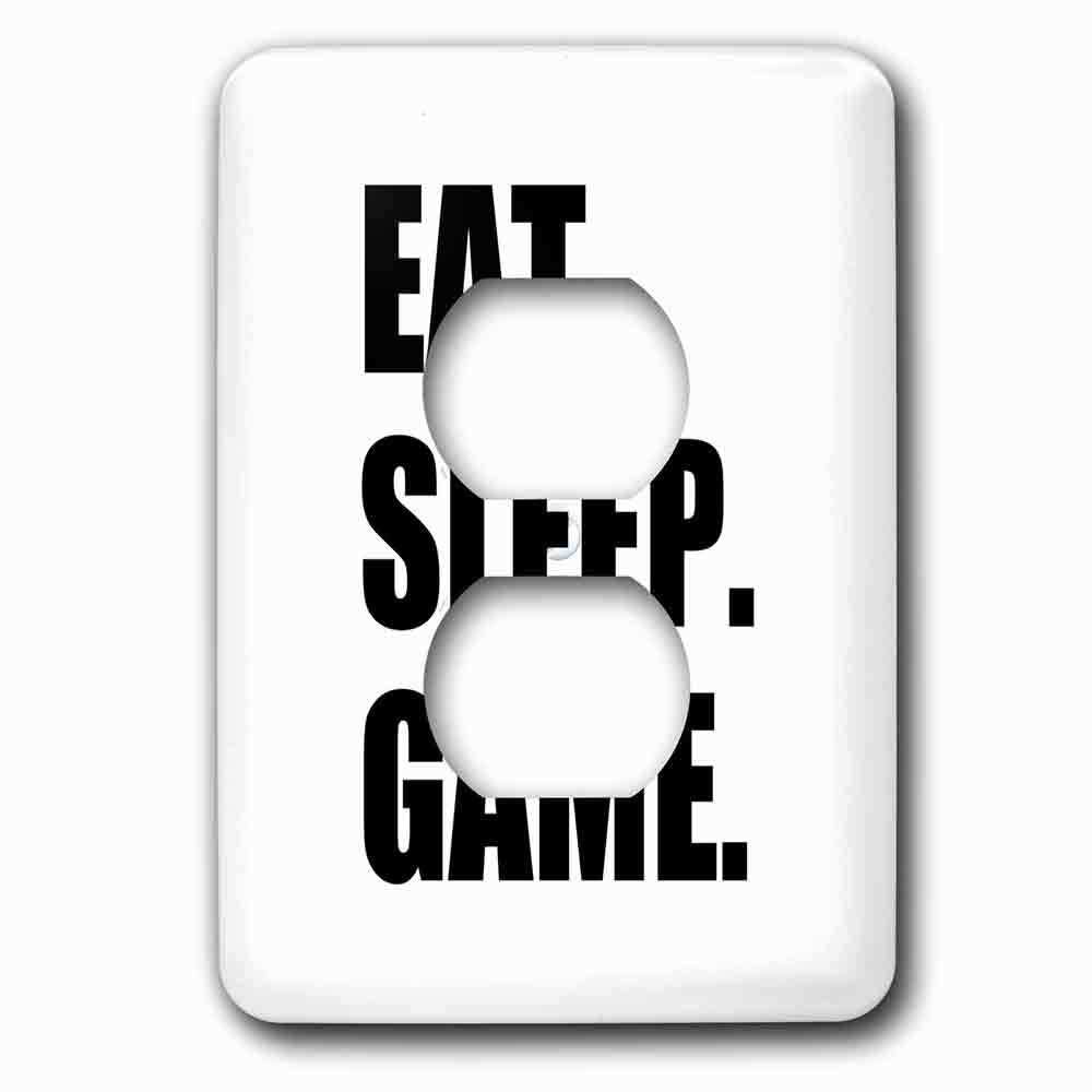 Jazzy Wallplates Single Duplex Outlet With Eat Sleep Game Fun Gifts For Gamers Black Text Video Pro-Gamer