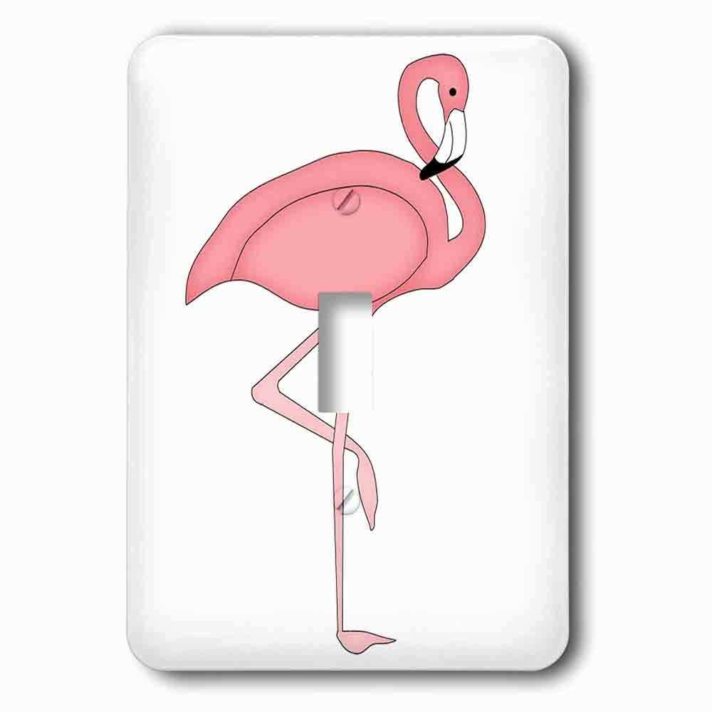 Jazzy Wallplates Single Toggle Wallplate With Cute Pink Flamingo Bird Illustration