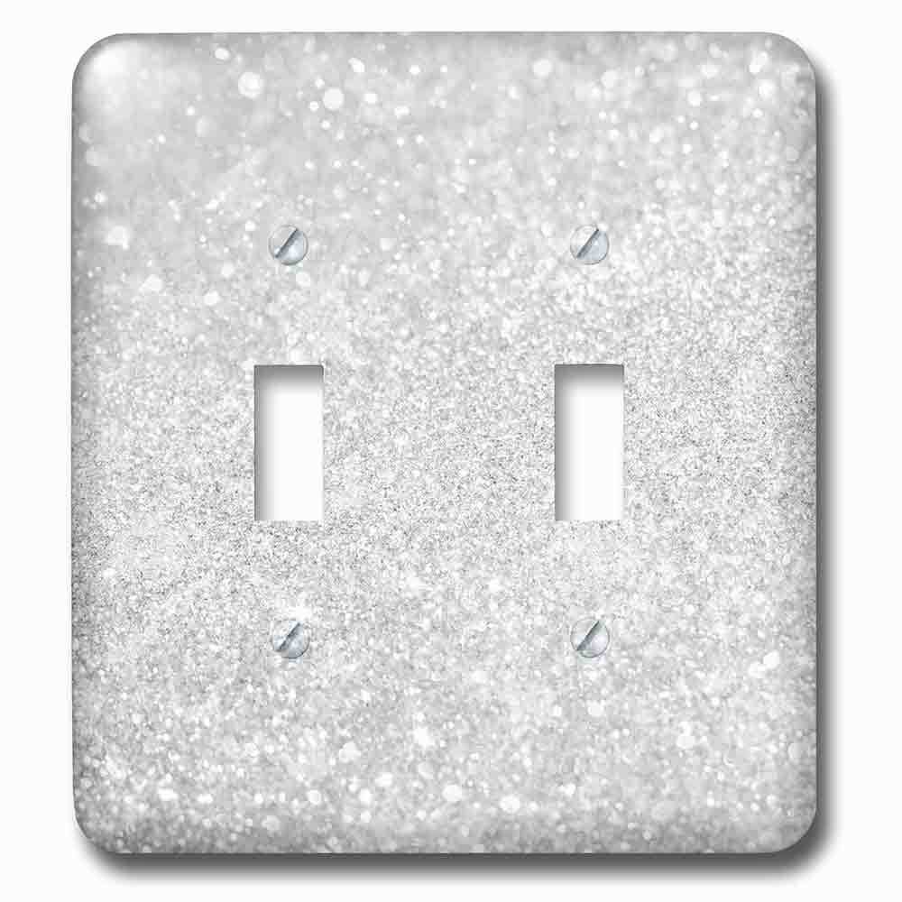 Jazzy Wallplates Double Toggle Wallplate With Image Of Silver Sparkly Style In Luxury
