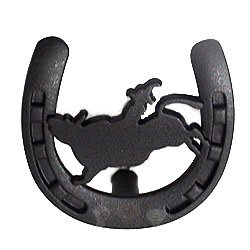 Wild Western Hardware Bull Rider Horseshoe Knob in Matte Black