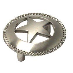 Wild Western Hardware Large Star Pull with Braided Edge in Satin Nickel