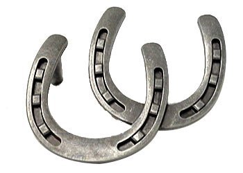 Wild Western Hardware Double Horseshoe Pull in Antique Pewter
