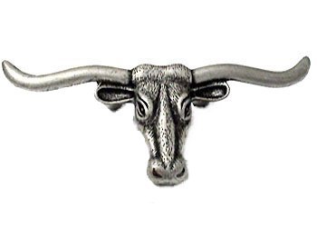 Wild Western Hardware Steer Head Pull in Old Silver