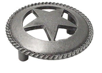 Wild Western Hardware Large Star Pull with Braided Edge in Antique Pewter