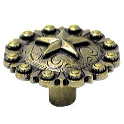 Wild Western Hardware Star Conch Knob Antique Brass