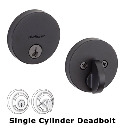Kwikset Door Hardware Single Cylinder Deadbolt in Iron Black