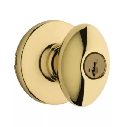 Kwikset Door Hardware Aliso Keyed Entry Door Knob in Bright Brass
