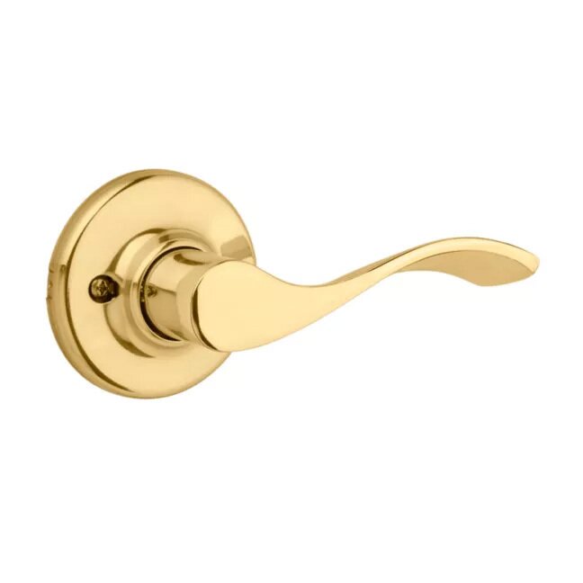 Kwikset Door Hardware Balboa Single Dummy Door Lever in Bright Brass