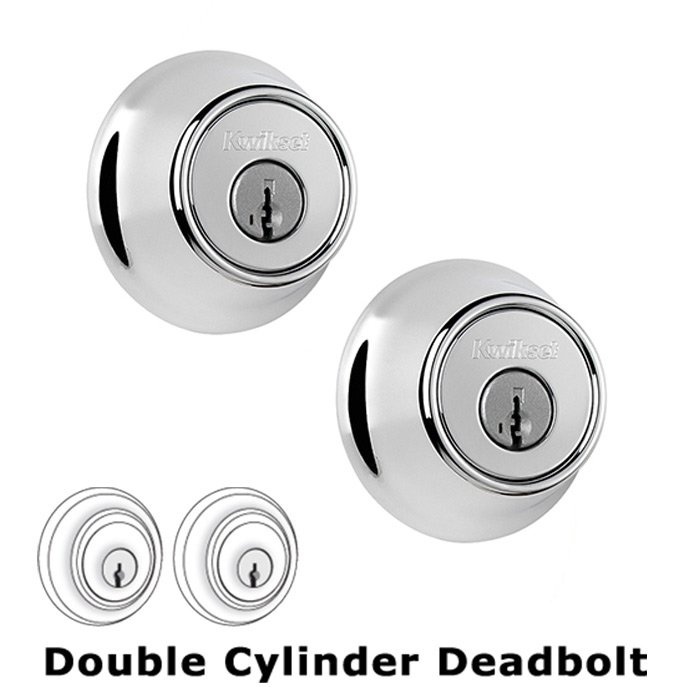 Kwikset Door Hardware Double Cylinder Deadbolt in Bright Chrome