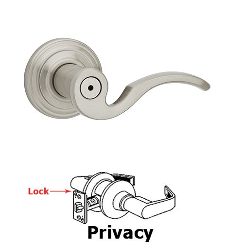Kwikset Door Hardware Brooklane Privacy Door Lever in Satin Nickel