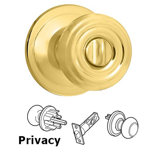 Kwikset Door Hardware Cameron Privacy Door Knob in Bright Brass