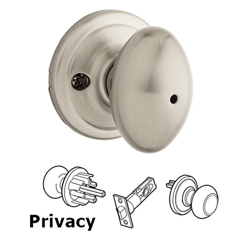 Kwikset Door Hardware Laurel Privacy Door Knob in Satin Nickel