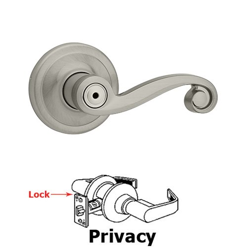 Kwikset Door Hardware Lido Privacy Door Lever in Satin Nickel