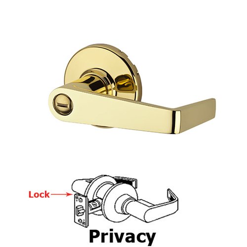 Kwikset Door Hardware Light Commercial Kingston Privacy Door Lever in Bright Brass