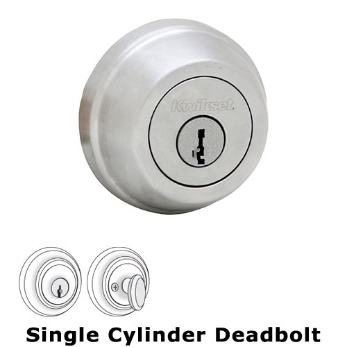 Kwikset Door Hardware UL Deadbolt Single Cylinder Deadbolt in Satin Chrome