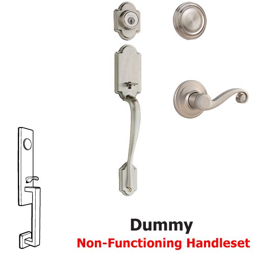 Kwikset Door Hardware Arlington Dummy Handleset With Lido Interior Inactive Handleset Trim Right Hand Door Lever Inside Dummy Trim In Satin Nickel