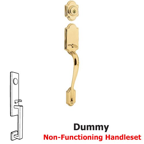 Kwikset Door Hardware Arlington Dummy Exterior Handleset Trim in Bright Brass