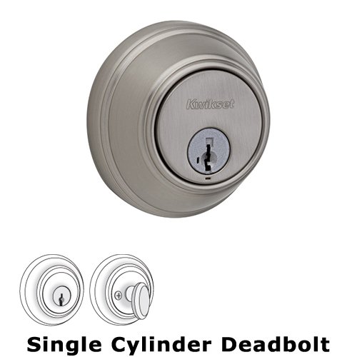 Kwikset Door Hardware Key Control Deadbolt Single Cylinder Deadbolt in Satin Nickel