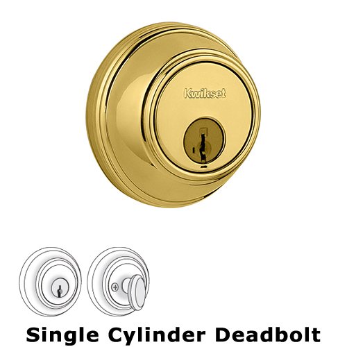 Kwikset Door Hardware Key Control Deadbolt Single Cylinder Deadbolt in Bright Brass