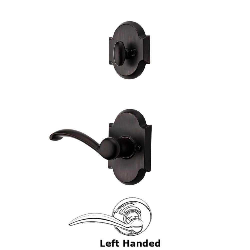 Kwikset Door Hardware Austin Interior Active Handleset Trim Left Hand Door Lever & Single Cylinder Deadbolt in Venetian Bronze