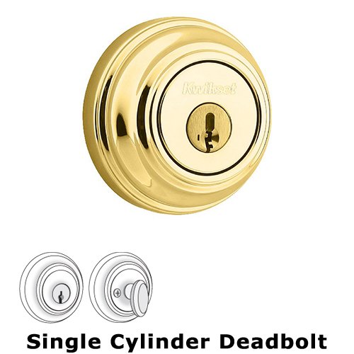 Kwikset Door Hardware UL Deadbolt Single Cylinder Deadbolt in Lifetime Brass