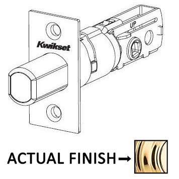Kwikset Door Hardware UL Square Corner Adjustable Deadbolt Latch for Kwikset Series Products in Bright Brass