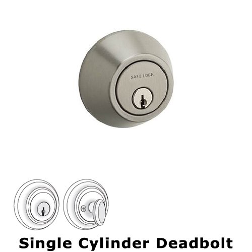 Kwikset Door Hardware Safelock Deadbolt Single Cylinder Deadbolt in Satin Nickel