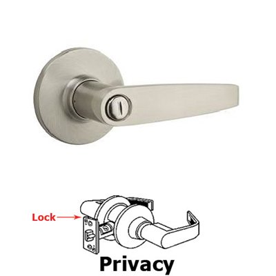Kwikset Door Hardware Safelock Winston Privacy Door Lever in Satin Nickel
