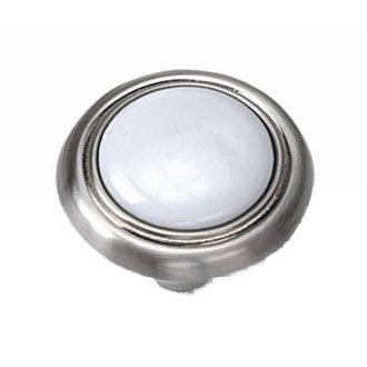 Laurey Hardware 1 1/4" First Family Knob in White with Satin Chrome