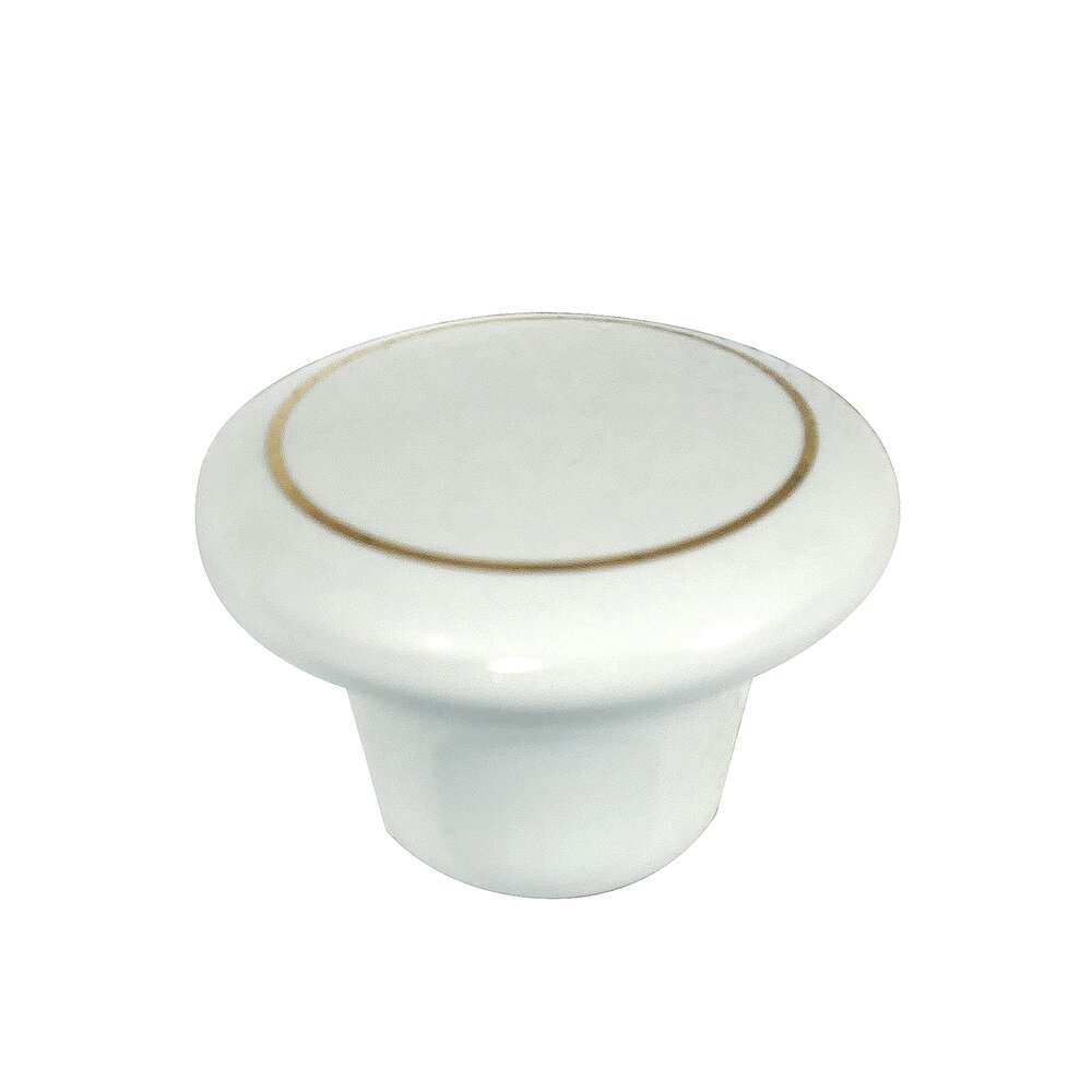 Laurey Hardware 1 1/2" Porcelain Knob in White with Ring