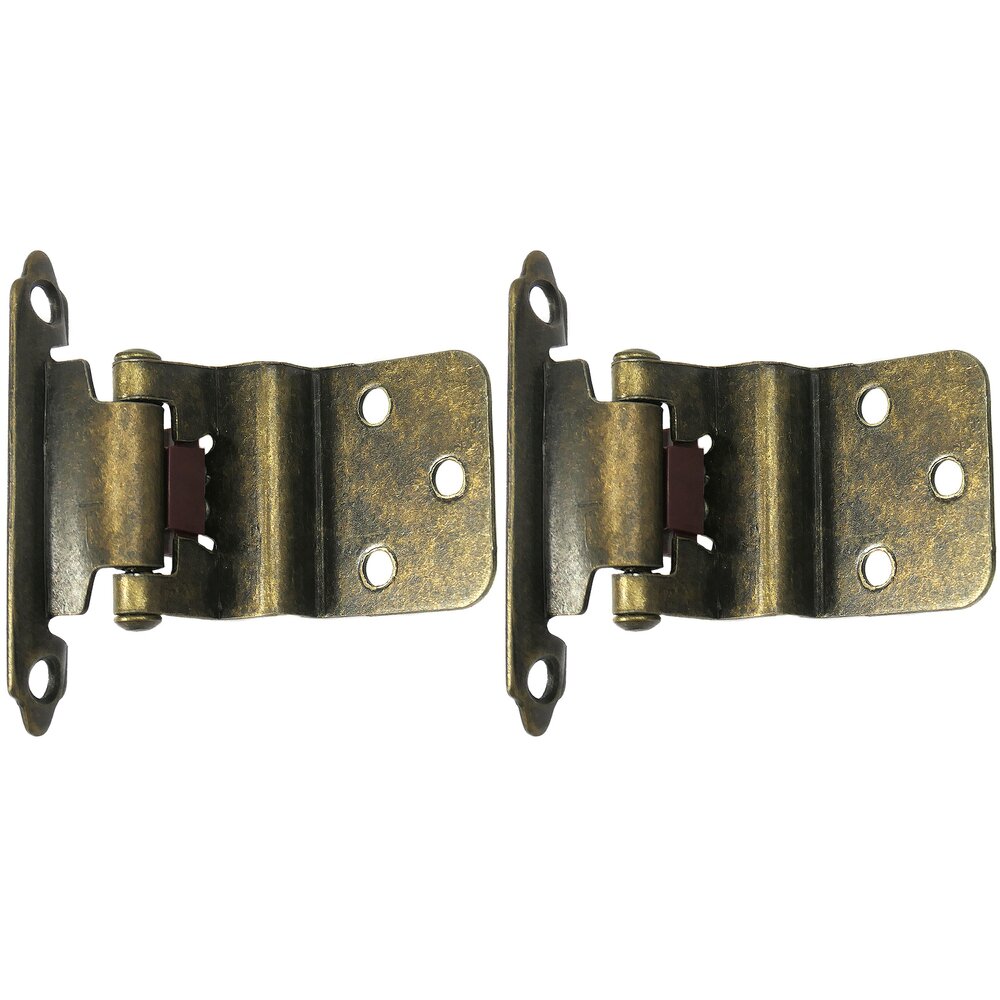 Laurey Hardware (Pair) 3/8" Inset Self-Closing Hinge in Antique Brass