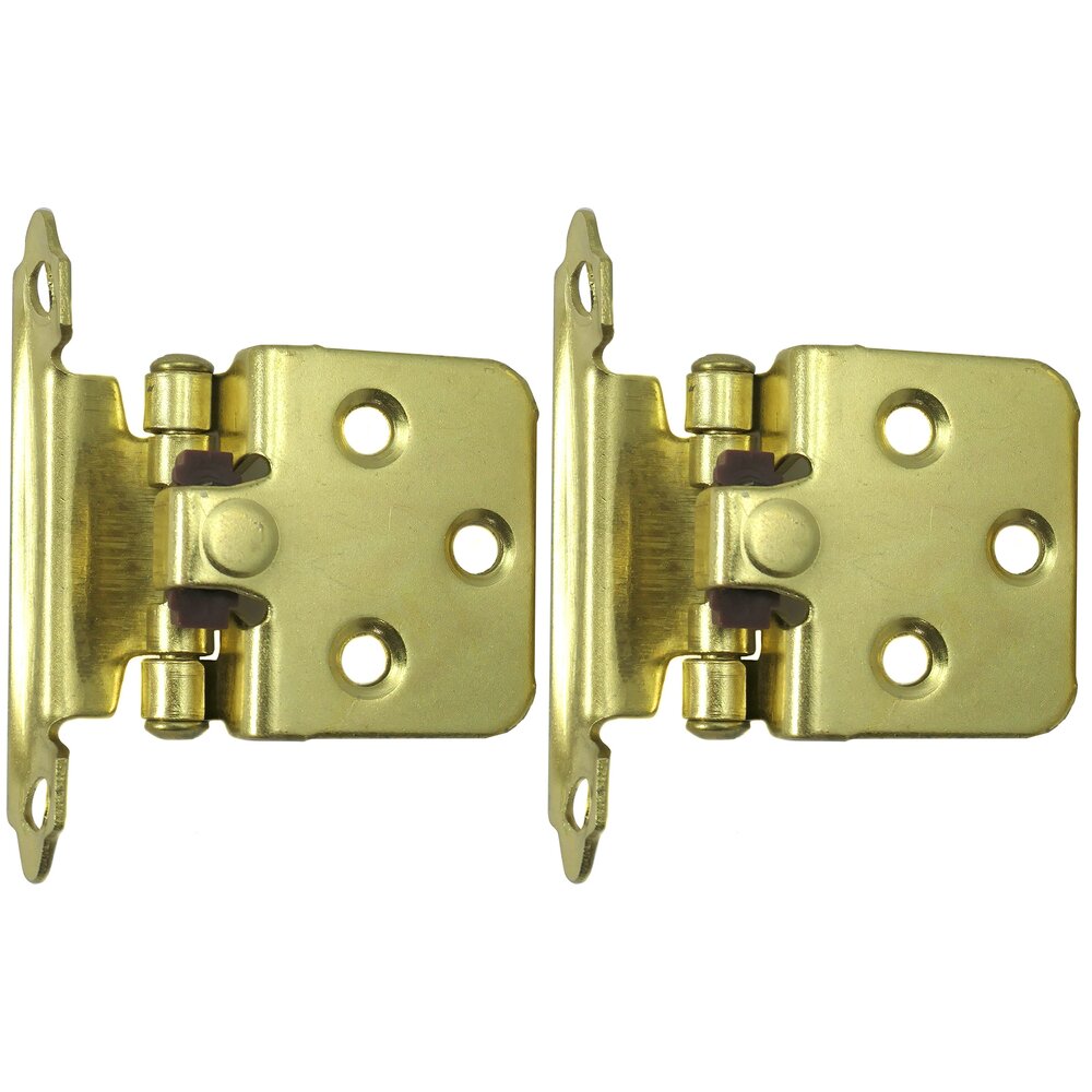 Laurey Hardware (Pair) No Inset Self-Closing Hinge in Polished Brass