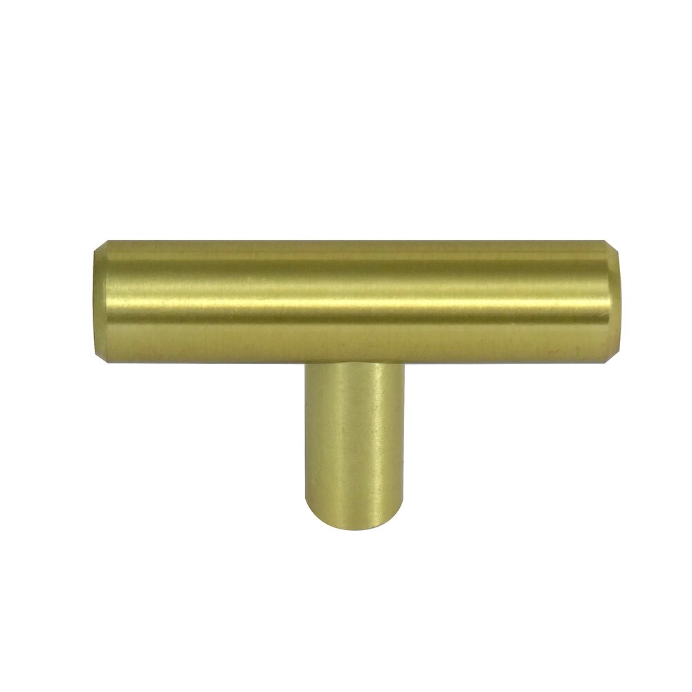 Laurey Hardware 2" Long Steel T-Bar Pull in Satin Brass