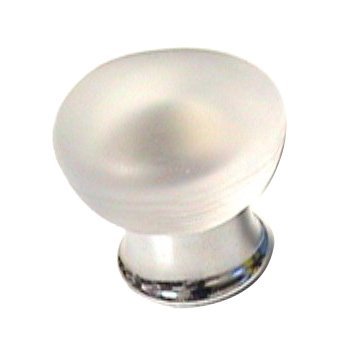 LB Brass 30mm Small Frosted Crystal Knob in Polished Chrome