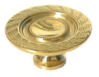 LB Brass Dish Knob ( 1.50" ) in Antique Brass