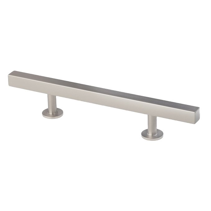 Lewis Dolin 3" (76mm) and 3 3/4" (96mm) 7.0" O/A Solid Brass Square Bar Pull in Brushed Nickel
