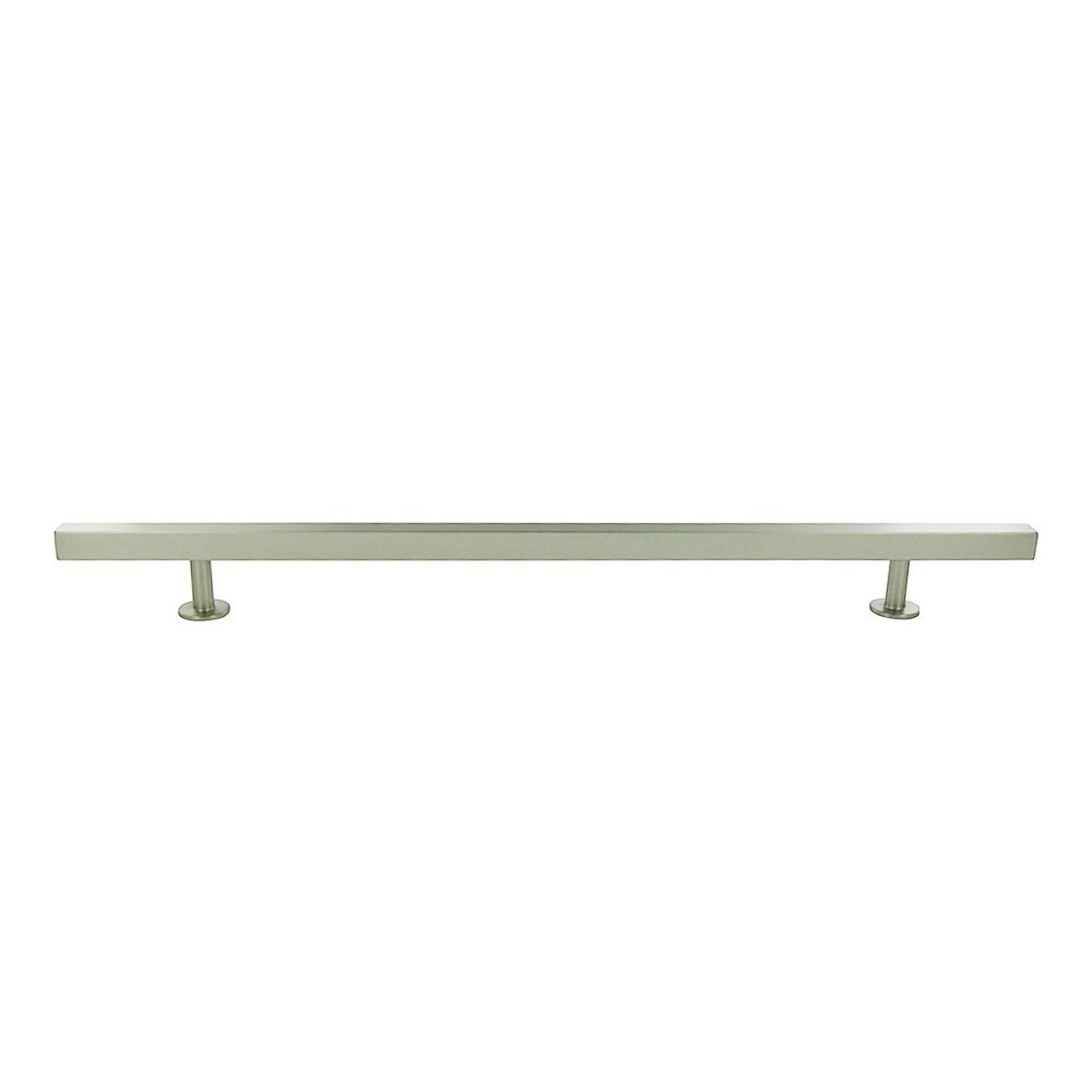 Lewis Dolin 10" (254mm) Centers 14" O/A Square Solid Brass Bar Pull in Brushed Nickel