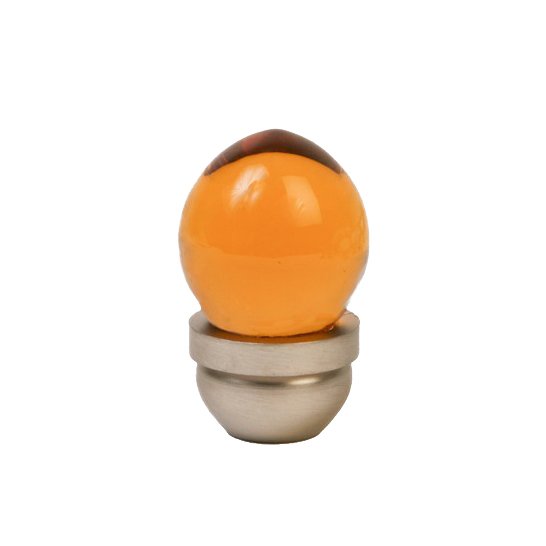 Lewis Dolin 1" (25mm)  Knob in Transparent Amber/Brushed Nickel