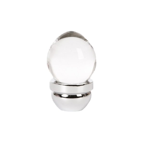 Lewis Dolin 1" (25mm) Diameter  Glass Knob in Transparent Clear/Polished Chrome