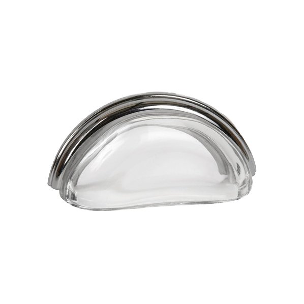 Lewis Dolin 3" Cup Pull in Transparent Clear/Polished Chrome