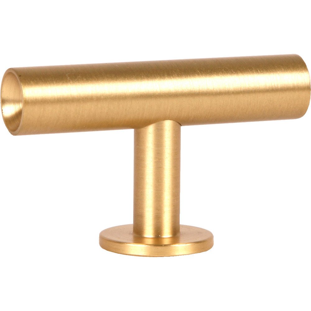 Lewis Dolin Round Solid Brass Bar Knob in Brushed Brass