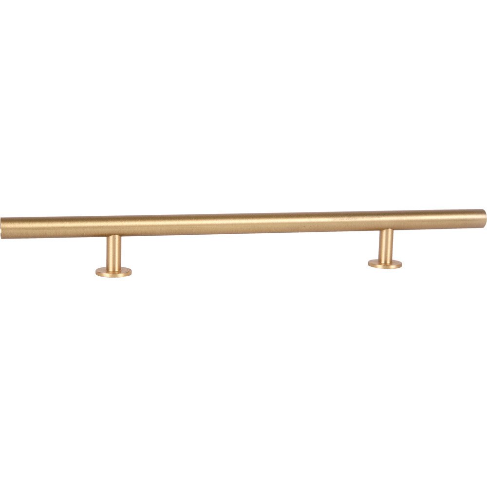 Lewis Dolin 6" (152mm) Centers 10 1/2" O/A Round Solid Brass Bar Pull in Brushed Brass