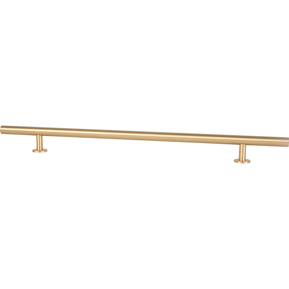 Lewis Dolin 15" (381mm) Centers 18" O/A Round Solid Brass Bar Pull in Brushed Brass