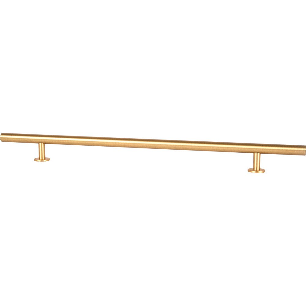 Lewis Dolin 10" (254mm) Centers 14" O/A Round Solid Brass Bar Pull in Brushed Brass