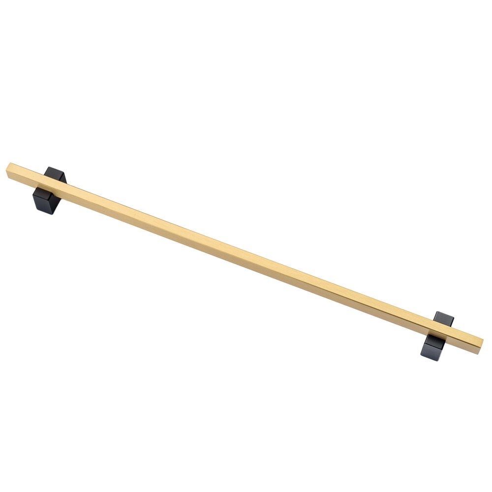 Lewis Dolin 10" (254mm) Centers Solid Brass Two-Tone Pull in Brushed Brass and Matte Black