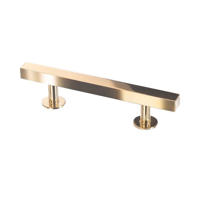 Lewis Dolin 3" (76mm) 5.0" O/A Solid Brass Square Bar Pull in Polished Brass